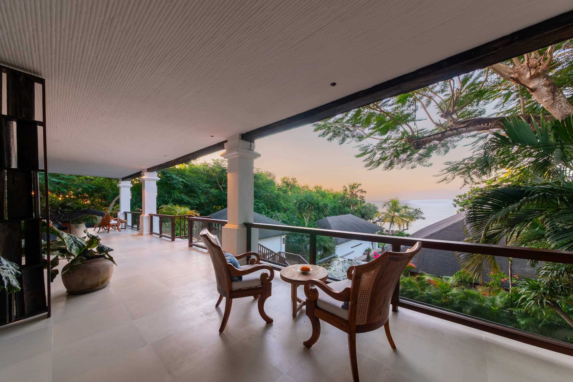 The upper verandah looking out to sea